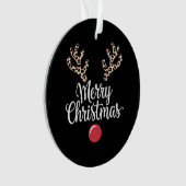 メリークリスマスのトナカイのクリスマスファミリーギフト オーナメント (正面)