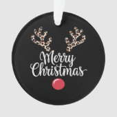 メリークリスマスのトナカイのクリスマスファミリーギフト オーナメント (正面)