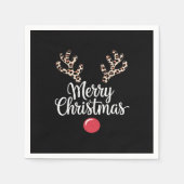 メリークリスマスのトナカイのクリスマスファミリーギフト スタンダードカクテルナプキン (正面)