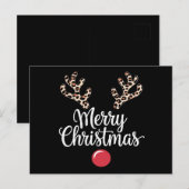 メリークリスマスのトナカイのクリスマスファミリーギフト ポストカード (正面/裏面)