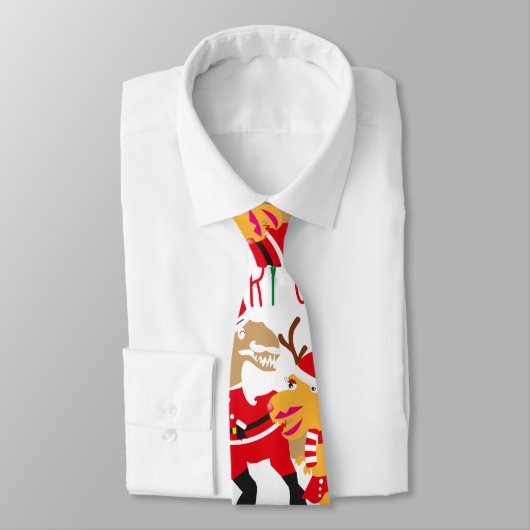 メリークリスマスのトナカイのサンタ恐竜の首のネクタイ ネクタイ (タイ)