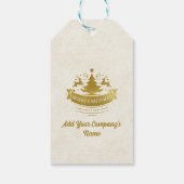 メリークリスマスのトナカイのシルエット雪の結晶GIF ギフトタグ (裏面)