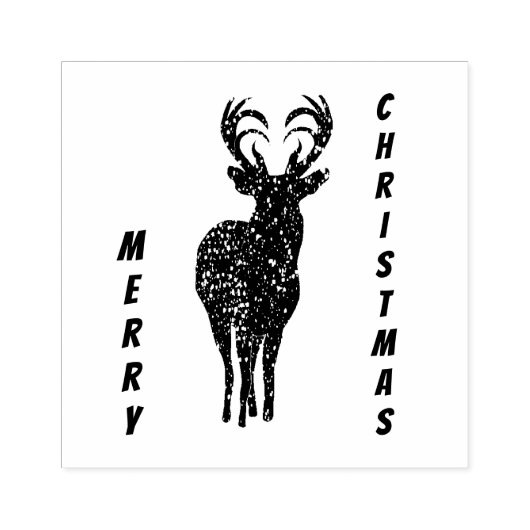 メリークリスマスのトナカイのスタンプ ラバースタンプ (インプリント)