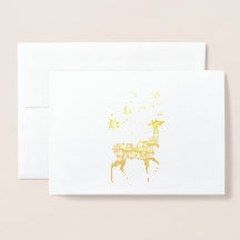 メリークリスマスのトナカイのホイルカードをお願い