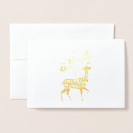 メリークリスマスのトナカイのホイルカードをお願い 箔カード