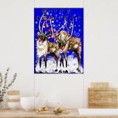 メリークリスマスのトナカイのポスター ポスター (キッチン)