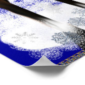 メリークリスマスのトナカイのポスター ポスター (角)