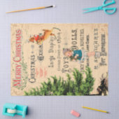 メリークリスマスのトナカイの切り離 薄葉紙 (クラフト)