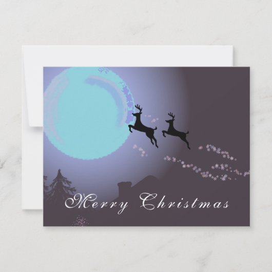 メリークリスマスのトナカイの月の魔法の夜 シーズンカード (正面)
