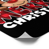 メリークリスマスのトナカイの男性の女性家族のマッチング ポスター (角)