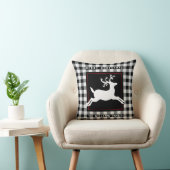 メリークリスマスのトナカイの白い黒いバッファローの点検 クッション (椅子)