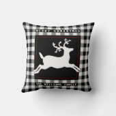 メリークリスマスのトナカイの白い黒いバッファローの点検 クッション (裏面)