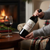 メリークリスマスのトナカイパーソナライズされたの名前 ワインラベル