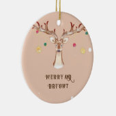 メリークリスマスのトナカイメリーと明るいオーナメント セラミックオーナメント (右)