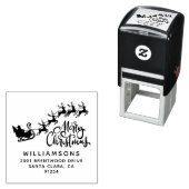 メリークリスマスのトナカイ一家 セルフインキングスタンプ (インサイチュ)