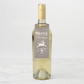 メリークリスマスのトナカイ素朴の風化木材 ボトルネックタグ (ボトル)