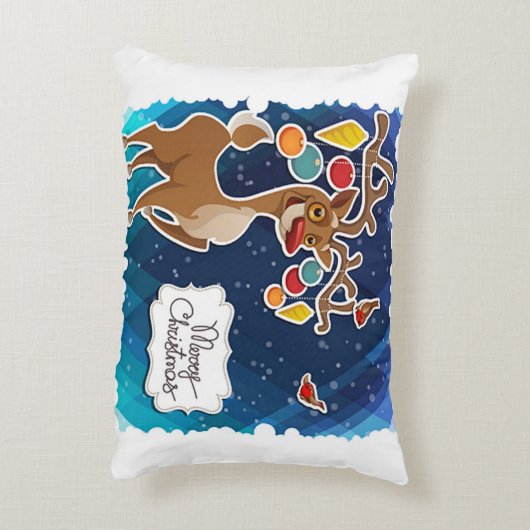 メリークリスマスのトナカイ アクセントクッション (裏面(縦))