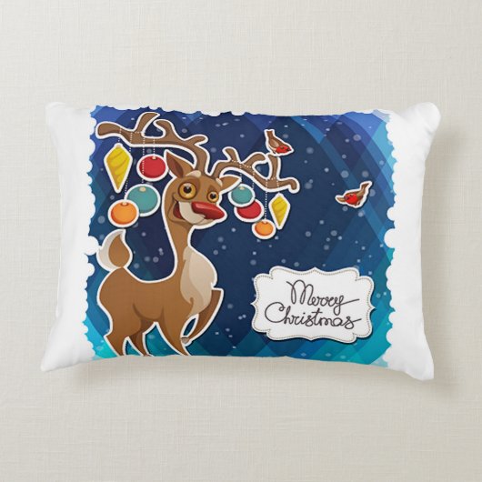 メリークリスマスのトナカイ アクセントクッション (裏面)