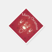 メリークリスマスのトナカイ スタンダードカクテルナプキン (角)