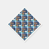 メリークリスマスのトナカイ スタンダードカクテルナプキン (角)