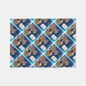 メリークリスマスのトナカイ フリースブランケット (正面(横))