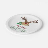 メリークリスマスのトナカイ ペーパープレート (アングル)