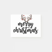 メリークリスマスのトナカイ〔雄ジカの〕枝角家族の贈り物 ポストイット (正面)