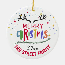 メリークリスマスのトナカイ〔雄ジカの〕枝角達成セラム セラミックオーナメント