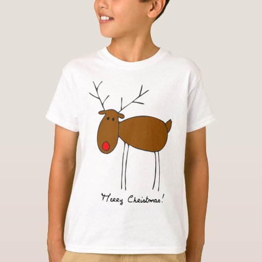 メリークリスマスのトナカイ Tシャツ (正面)