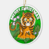 メリークリスマスのトラ セラミックオーナメント (左)