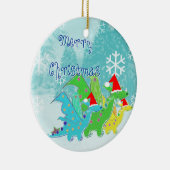 メリークリスマスのドラゴン セラミックオーナメント (右)
