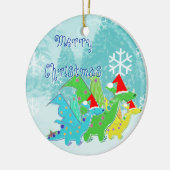 メリークリスマスのドラゴン セラミックオーナメント (左)