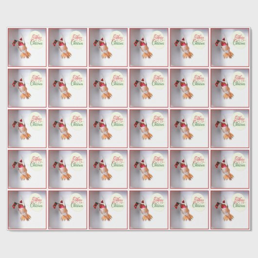 メリークリスマスのハチドリのギフト用包装紙 ラッピングペーパー (フラット)