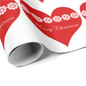 メリークリスマスのハートの包装紙 ラッピングペーパー (ロールコーナー)