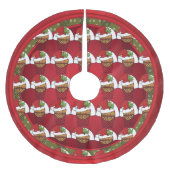 メリークリスマスのバスケットボールの恋人 ブラッシュドポリエステルツリースカート (正面)