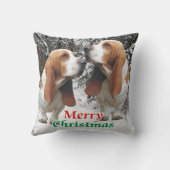 メリークリスマスのバセットハウンド クッション (裏面)