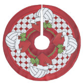 メリークリスマスのバレーボールの恋人 ブラッシュドポリエステルツリースカート (正面)