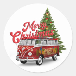 メリークリスマスのバン ラウンドシール