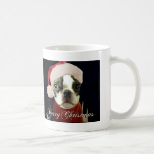 メリークリスマスのパグのサンタの帽子の一見 コーヒーマグカップ