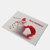 メリークリスマスのパグ様式 ドアマット (アングル)