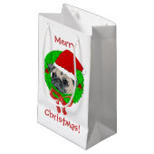 メリークリスマスのパグ スモールペーパーバッグ (正面アングル)
