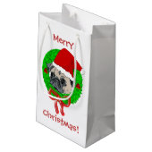 メリークリスマスのパグ スモールペーパーバッグ (裏面アングル)