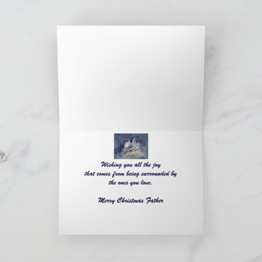 メリークリスマスのパパのカンムリウズラの鳥の自然 シーズンカード (内部)