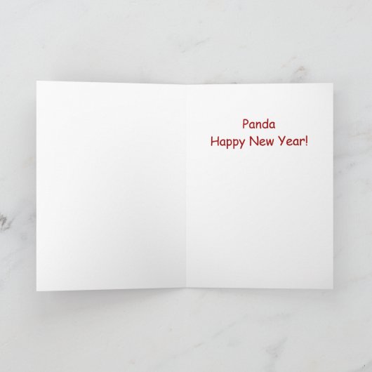 メリークリスマスのパンダの明けましておめでとう! シーズンカード (内部)