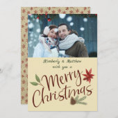 メリークリスマスのパーソナライズな写真の休日 シーズンカード (正面/裏面)