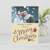 メリークリスマスのパーソナライズな写真の休日 シーズンカード (スタンド正面)