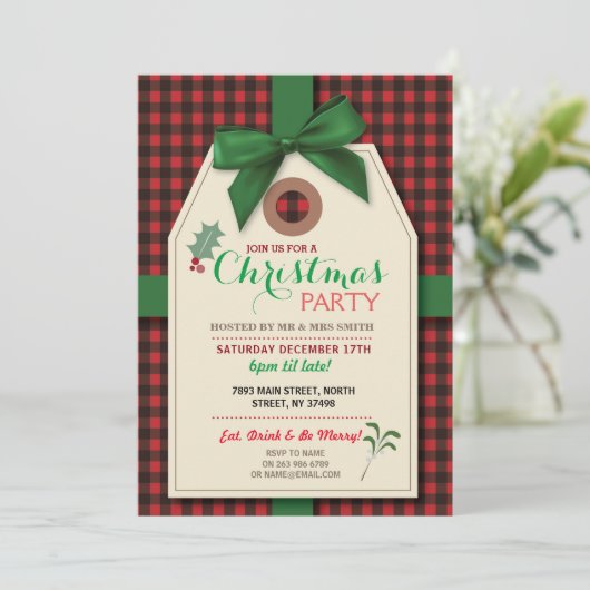 メリークリスマスのパーティーのラベルの点検のクリスマスの招待 招待状