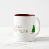 メリークリスマスのヒイラギのマグ ツートーンマグカップ (正面右)