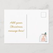 メリークリスマスのヒイラギのリースの孤の郵便はがき シーズンポストカード (裏面)