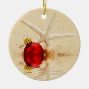 メリークリスマスのヒトデのオーナメント セラミックオーナメント